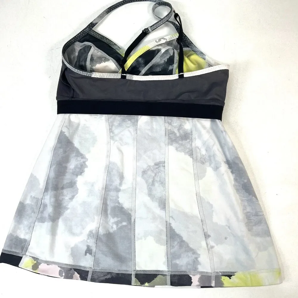 Lululemon Full Eagle Strappy Tank Top Size 6 Black Citron Tinted Canva